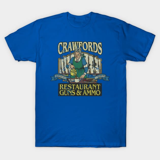 Crawfords Restaurant, Guns & Ammo 1980 T-Shirt by JCD666